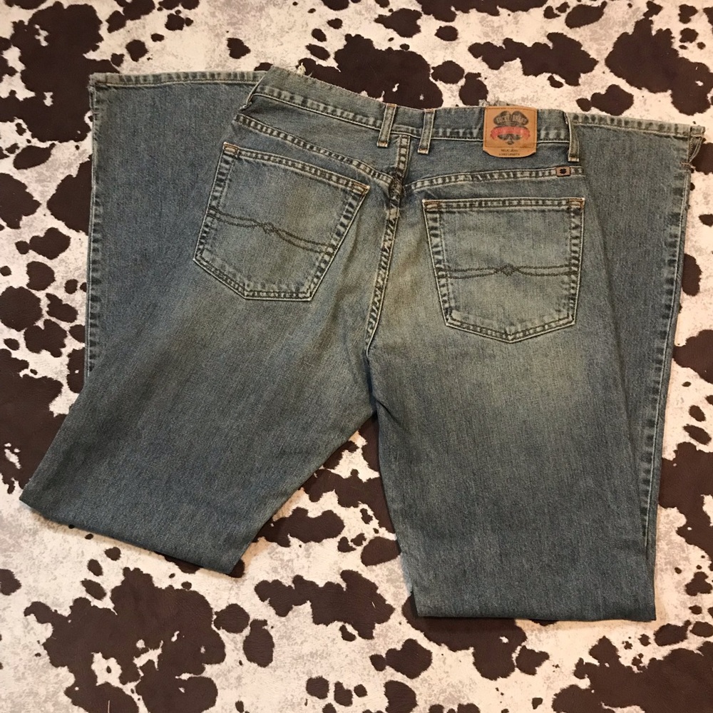Vintage Lucky Brand Dungarees Relic Jean Long Distressed American Jeans Men's 31